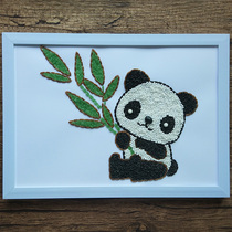 Kindergarten handmade material DIY paste painting educational toy fun parent-child painting bean panda semi-finished product