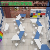 Desk and chair student training table function learning table School Science and Technology recording classroom tutoring training class table and chair set