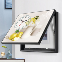Modern minimalist electric meter box decoration painting Nordic creative timepiece hanging painting free of punching hydraulic distribution box hanging bell murals