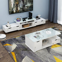 TV cabinet Living room small apartment tempered glass TV cabinet Coffee table combination furniture Household simple TV cabinet