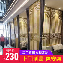 Wrought iron screen wall partition restaurant booth grille new Chinese carved porch barbecue hot pot restaurant private room decoration