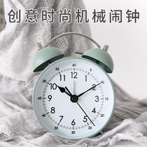 Small alarm clock students use personality lazy children get up artifact mechanical bell mute when walking metal bedside alarm clock