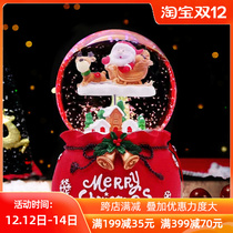 Christmas Old Man Crystal Ball Eight Music Box Gifts Christmas Eve Decoration Ornaments for Women and Girlfriends Children Gifts