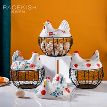 Nordic creative egg storage box water ceramic fruit plate basket garlic potato food storage basket kitchen household food basket