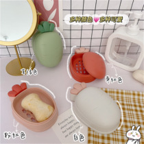 Soap box creative personality drain toilet with lid cute dormitory bathroom wash face laundry soap box large size
