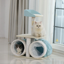 Cat small multi-function tunnel jumping platform integrated cat climbing frame cat shelf cat grab post cat climbing Post sisal pet