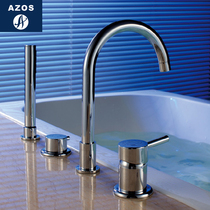 German shower bathtub faucet bathtub shower set hot and cold all copper cylinder side faucet four-piece set sitting
