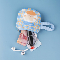 Zero Wallet Woman Mini Canvas 2021 New Korean Version Cartoon Student Dress Card Headphone Key Zipper Small Coin Bag