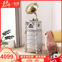 Inheritance of Aristocratic Family European Retro Gramophone Antique Old-fashioned vinyl record player Bluetooth audio American jukebox