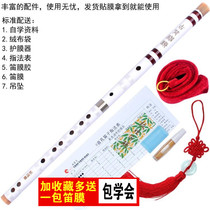 White bamboo flute beginner children students adult playing flute C tune D tone E F G Special Price