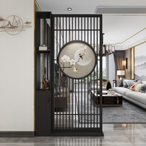 New Chinese screen partition cabinet living room dining room shielding porch cabinet solid wood entrance hall entrance decoration Hall Cabinet seat screen