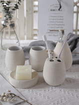 Qianshi ceramic bathroom five-piece wash set bathroom toiletries toilet mouthwash Cup toothbrush cup kit