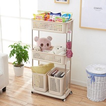 New bathroom portable storage basket pulley removable storage basket Combined multi-layer plastic dirty clothes basket frame