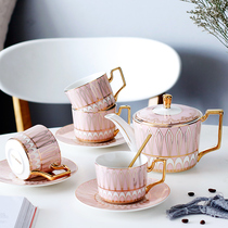 ins home creative English tea afternoon tea ceramic tea set European style gilt coffee cup saucer coffee set
