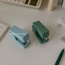 Rose ocean simple solid color stapler Morandi fresh and gentle color student mini trumpet stapler