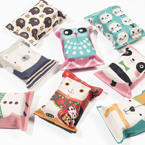 Small cotton and linen tissue box living room tissue set cartoon animal tissue bag paper pumping box paper pumping bag pumping paper bag fabric art