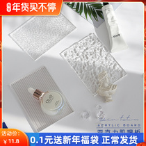 透明亚克力板拍照背景装饰水波纹商业美甲化妆品摄影拍摄小道具