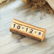 Natural wooden calendar calendar calendar perpetual calendar photo props pose photography background retro ornaments shooting props