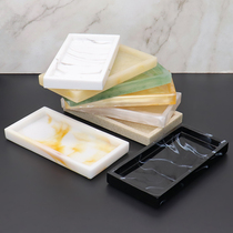 Nordic marble texture tray jewelry ornaments home storage decoration display plate light luxury West Point jewelry plate
