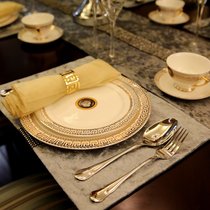 European model room home dining table ornaments American light luxury western tableware set dinner plate dinner plate knife fork and spoon full set