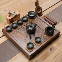 Chicken winged Wood tea tray tea set home set kung fu purple sand tea set teapot Cup solid wood simple tea table tray