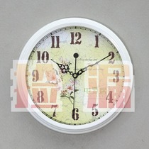 Support customized Tunqiju white pastoral iron wall clock sweep second mute movement iron wall clock 8518