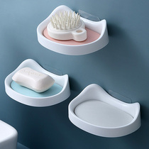 Punch-free soap box toilet creative wall hanging drain soap box bathroom rack cute suction cup soap rack