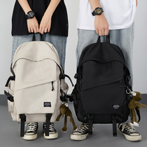 Double Shoulder Bag Men Brief About 100 Hitch Large Capacity Tide Card Travel Backpack Female Junior High School College Student Bag Boys