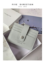 Card bag Womens small one-piece document package new 2022 genuine leather multifunction delicate upscale ultra-thin bank pure color