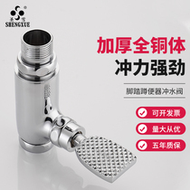 Shengxue all copper foot stool flush valve foot toilet switch squatting pan delay valve squatting pit flush