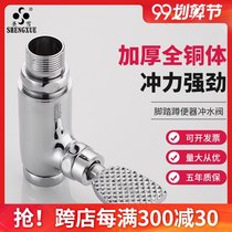 Shengxue copper foot stoop flush valve pedal toilet switch squat toilet delay valve squatting pit Flusher