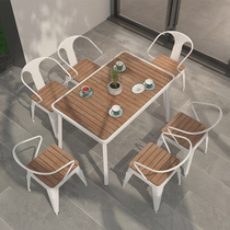 Outdoor Leisure Balcony Net Red Table Terrace Garden Patio Courtyard Table And Chairs Barbecue café Outdoor table and chairs Composition