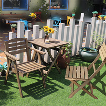 Balcony small table and chairs One table Two-chair swing-stall portable suit free of mounting table and chairs combined with small table tea table