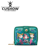 Card show original leather printed card bag 2021 New Fashion women drivers license leather leather leather wallet one bag