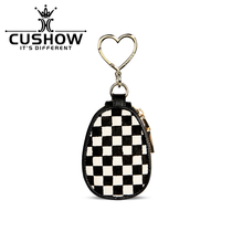 Card Show small crowddesign horse fur zipper small key bag 2022 new genuine leather slim universal car key containing bag