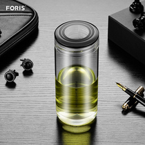 FORIS single-layer crystal glass cup thickened mens transparent green teacup large capacity simple water cup female with lid