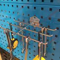 Hardware tool rack Material finishing rack Metal hook Six-pole hook Square hole hanging board Tool wall hole board hanging frame