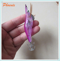 2 5# Electronic shrimp squid hook squid needle shrimp hook Luya bait wooden shrimp squid hook fluorescent fake shrimp