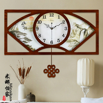 Chinese wall clock living room clock retro silent hanging watch creative Chinese style clock personality home art fashion