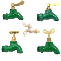 Household iron faucet 4 points flat mouth project old-fashioned galvanized cast iron faucet slow open outdoor tap water nozzle