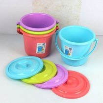 Home Carry-on Plastic Small Bucket Round Laundry Bucket Covered Bucket Rubber Barrel Mop Bucket Trumpet Thickened Water