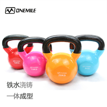 Household women men's professional fitness cast iron coated rubber one competitive lifting kettbell dumbbell gym private education training