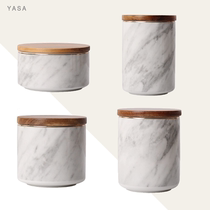 YASA (marbled storage jar) Nordic ceramic sealed jar with lid model room kitchen storage coffee cans