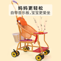 Grandma bridge bamboo and rattan baby stroller summer lightweight and simple childrens imitation rattan baby stroller rattan chair bamboo car