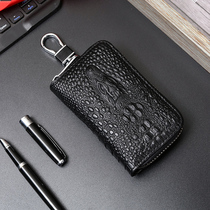 Genuine leather car key bag cow leather male and female zipper key buckle upscale delicate crocodile head lock spoon bag 2021 new