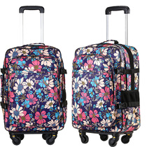 New Products Double Shoulder Tie Rod Bag Backpack Multifunction Waterproof Travel Bag Woman Super Light Male Large Capacity Universal Wheel Suitcase