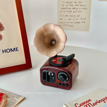 ins Wind creative retro phonograph music box bedroom desktop decoration decoration Girls music box birthday gift