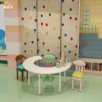 Children Early Education Training Institutions Table And Chairs Suit Kindergarten Solid Wood Creative Learning Painting Table Stool Suit Booking