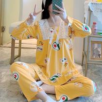 Long sleeve pajamas autumn suit women 2021 new pajamas female spring and autumn pajamas female students ins dormitory home clothing