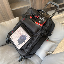 Hong Kong counter luggage can shoulder backpack trolley case Mens multi-function boarding case 18 inch schoolbag tool bag